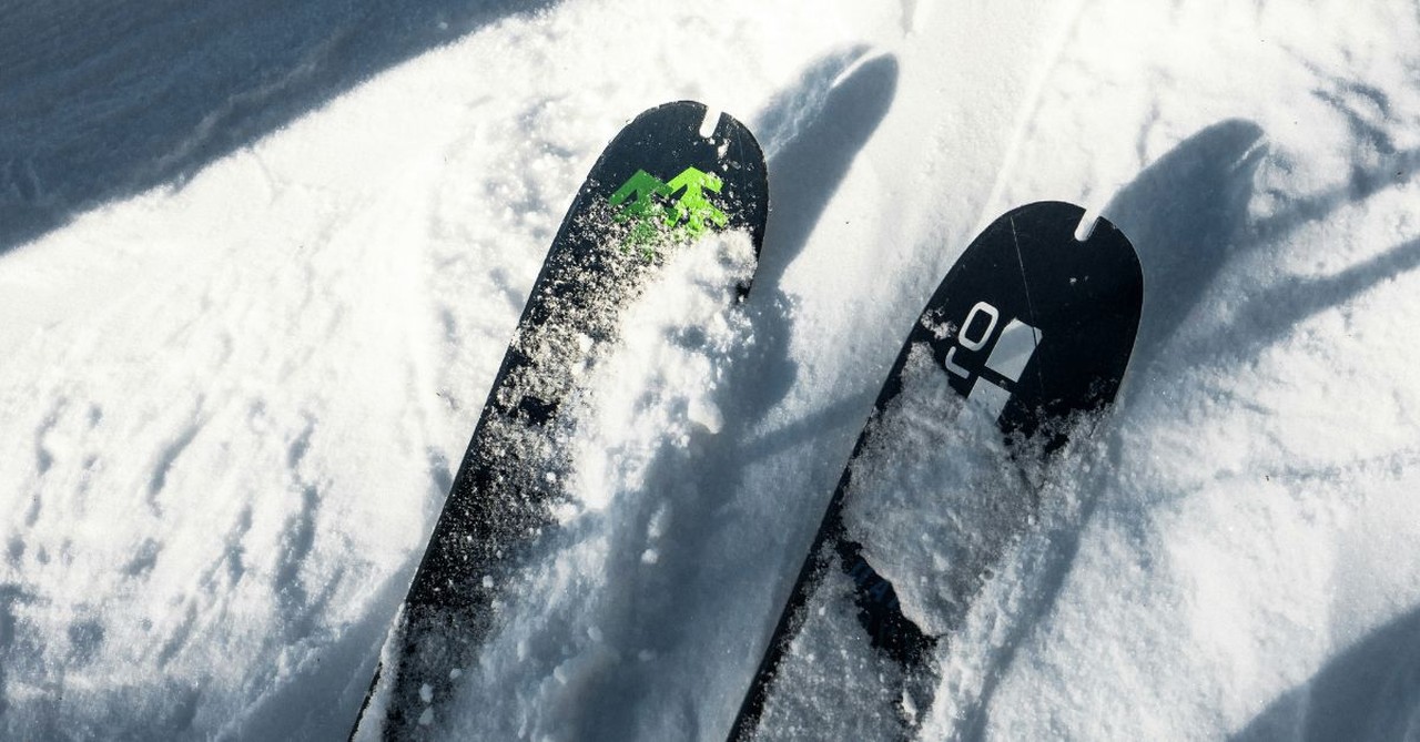 Pair of Snow Skis in the Snow