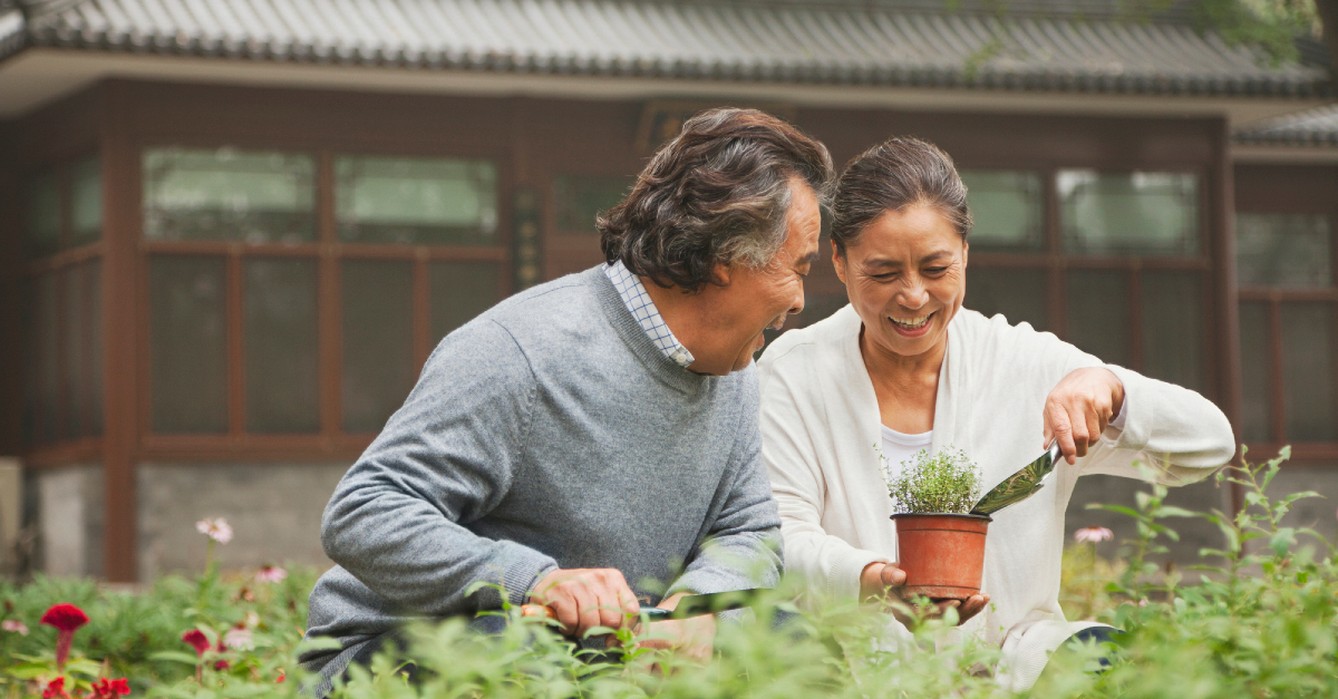 couple gardening together