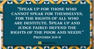 Speak Up for Those Who Cannot (Proverbs 31:8-9) - Your Daily Bible Verse - September 7