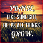 Praise, Like Sunlight, Helps All Things Grow