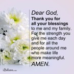 Dear God: Thank You For All Your Blessings