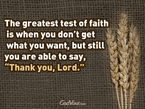 The Greatest Test of Faith