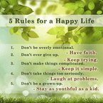 5 Rules for a Happy Life