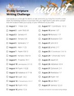 August Scripture Writing Guide