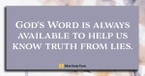 Discerning Lies from Truth (Genesis 3:4-5) - Your Daily Bible Verse - July 7