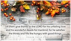 Your Daily Verse - Psalm 107:8-9