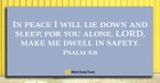 A Psalm for Peaceful Sleep (Psalm 4:8) - Your Daily Bible Verse - April 2