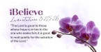 Your Daily Verse - Lamentations 3:25-26 - July 23rd