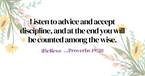 Your Daily Verse - Proverbs 19:20 - August 6th