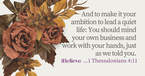 Your Daily Verse - 1 Thessalonians 4:11 - September 10th