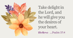 Your Daily Verse - Psalm 37:4 - September 20th