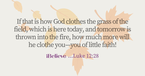 Your Daily Verse - Luke 12:28 - September 21st