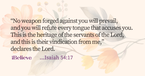 Your Daily Verse - Isaiah 54:17 - October 5th