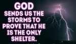 YOU are the only shelter, thank you LORD!