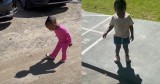 Little Girl Afraid of Her Shadow Tries to Outrun It