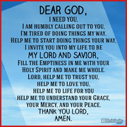 Dear God: I Need You