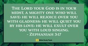 He Will Quiet You with His Love (Zephaniah 3:17) - Your Daily Bible Verse - August 31