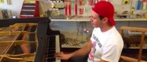 Random Guy Plays Honky-Tonk Song On Piano In Hardware Store