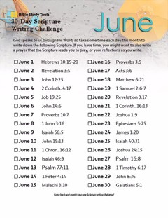 June's 30-Day Scripture Writing Challenge