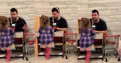 Dad Channels His Inner Cashier in Cute Video with Adorable Daughter