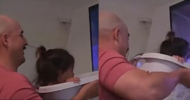 Father Creates Adorable Roller Coaster Ride For Daughter with Laundry Basket