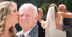 Emotional Moment Grandfather Sees Granddaughter in Her Wedding Dress