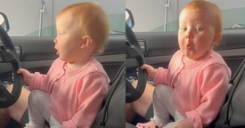 Little Girl’s Priceless Reaction to Dad Revving the Car Engine