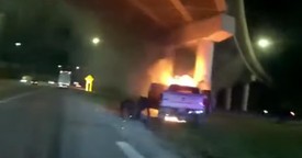 Brave Police Officer Saves Man from Fiery Truck in Daring Rescue