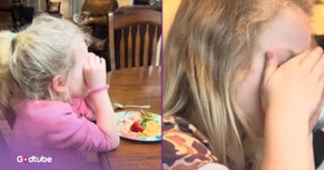 This Little Girl Won’t Take a Bite Until Finishing Her Sweet Prayers