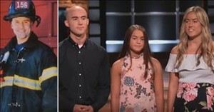 Shark Tank Brought To Tears As Kids Pitch Late Firefighter Dad's Product 
