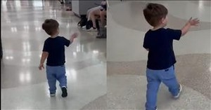 Adorable Little Boy Spreads Joy by Greeting Everyone He Meets at the Airport