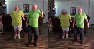 Elderly Couple Grooves to 'Whip It' by Devo and Their Cat Joins the Fun