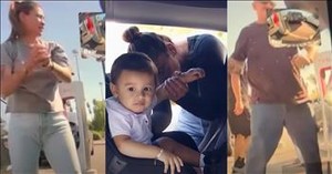 Heroic Man Steps Up and Helps Mother Save Her Child After Tesla Locks Baby Inside