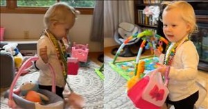 Little Girl’s Hilarious Imitation of Her Mom Readying to Head Out