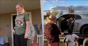 16-Year-Old Surprised With Car Built by Late Father, and Breaks Down In Tears