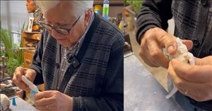 Elderly Man Comes Up with the Funniest At-Home Tooth Repair