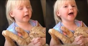 Little One Holds Furry Friend Close During the Sweetest Nighttime Prayer