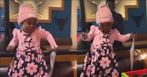 Little One's Adorable Dance Moves During Restaurant Birthday Celebration
