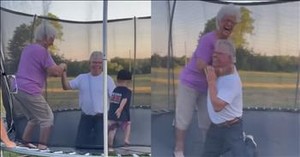 Great-Grandmother Bounces Into Joy on Her First-Ever Trampoline Attempt