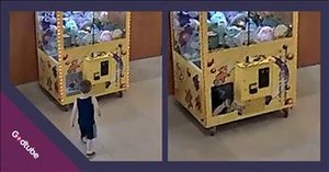 Child Climbs Into Claw Machine and Gets Himself Stuck