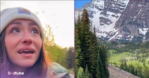Woman’s Emotional Reaction to Stunning View in Colorado