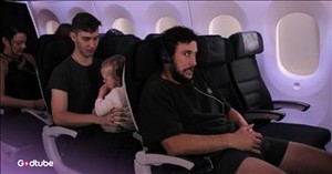 Dad’s Hilarious Demonstration of How to Fly with a Baby Has Everyone Laughing