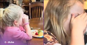 This Little Girl Won’t Take a Bite Until Finishing Her Sweet Prayers