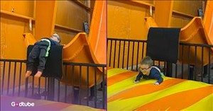 Youngster's Ride Down the Slide Doesn't End as Expected