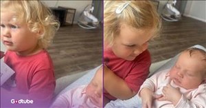 Toddler Hilariously Gets Annoyed When 2-Week-Old Won't Answer This Question