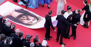 Actress Massiel Taveras Clashes with Security over Jesus Crown of Thorns Dress at Cannes Film Festival
