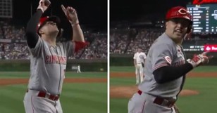 Reds Rookie Sal Stewart Proclaims 'Jesus Is King' into NBC Camera after Home Run