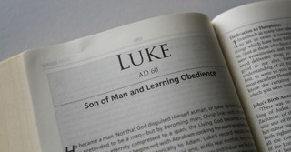Bible open to the book of Luke