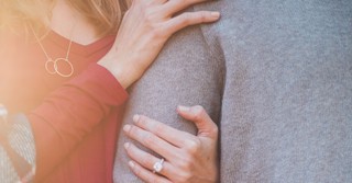 Couple hugging