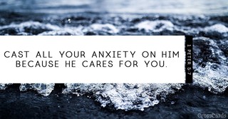 bible quote anxiety 1 peter 5 7